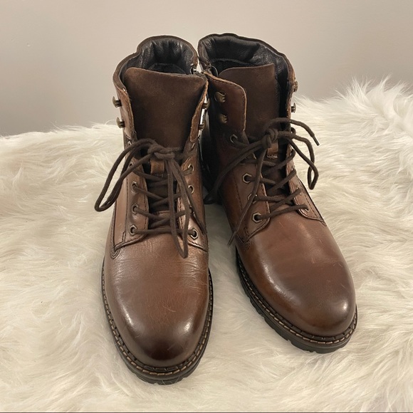 Alfani Syd Brown Leather Casual Boots - Picture 6 of 8